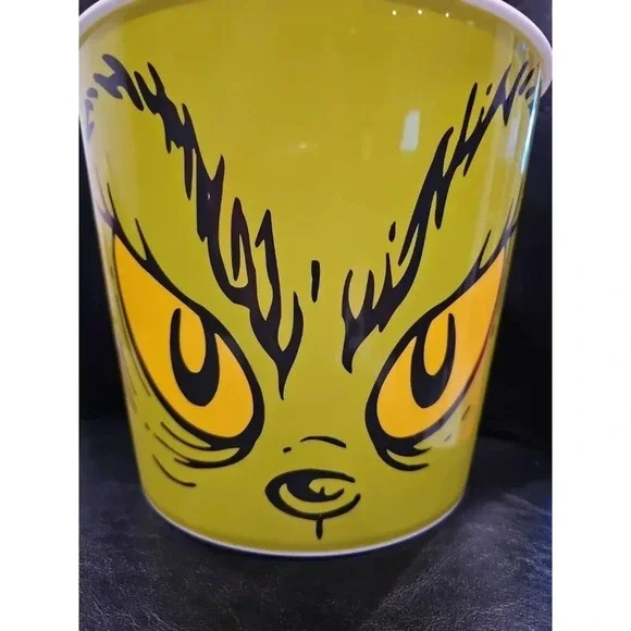 CHRISTMAS GRINCH FACE POPCORN BUCKET 9.5 INCHES WIDE/8 INCHES TALL - BRAND NEW - Picture 4 of 8